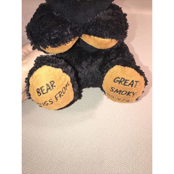 Great Smoky Mountain Plush Black Bear with Red Ribbon Stuffed Animal 10” - Picture 3 of 7